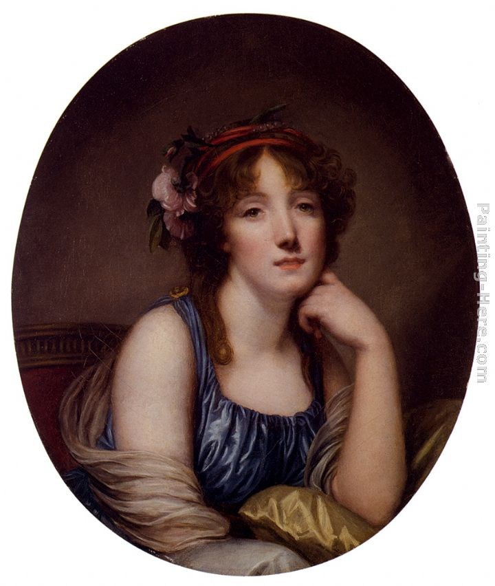 Jean Baptiste Greuze Portrait Of A Young Woman, Said To Be The Artist's Daughter